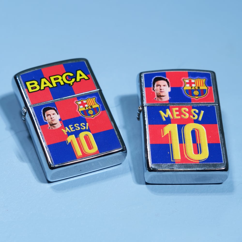 Image of Pair of Messi Barcelona Zippo Style Lighter
