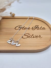 Image 1 of Hand Stamped Hearts Charm Necklace