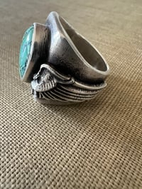 Image 2 of Mercury Qingu Turquoise Ring size 9.5