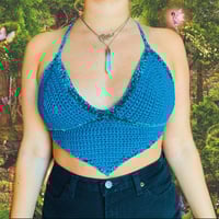 Image 2 of WOODLAND PIXIE CROCHET TOP W/ VELVET TRIM