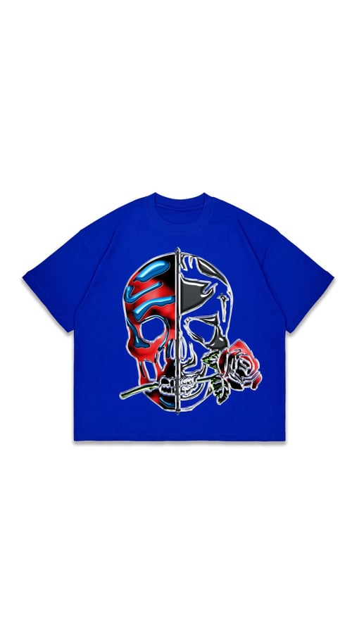 Image of Untouchable Split  Tee BLUE / BLACK