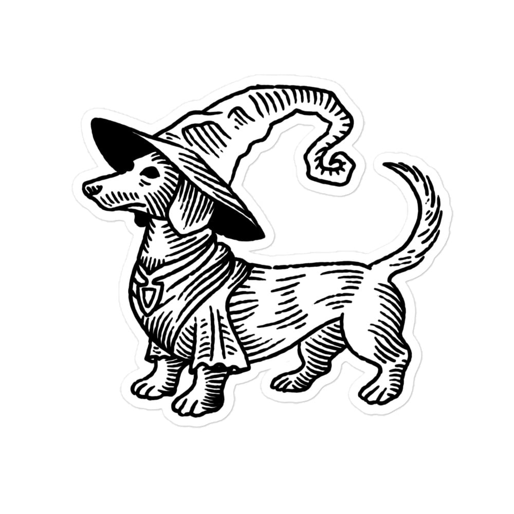 Image of Dachshund wizard sticker