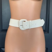 cream snakeskin belt