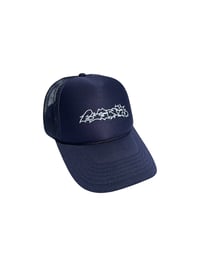 Image 1 of Barbed Wire Foam Trucker Hat (Navy)