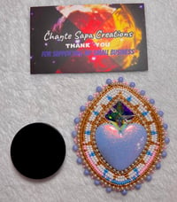 Image 7 of Hand Polished Blue Heart Beaded Popsocket 