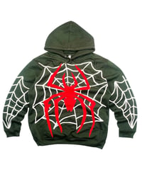 Image 1 of Reworked Spiderweb Cut & Sewn Hoodie Size L