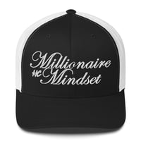 Image 3 of Millionaire Mindset Embroidered Trucker Cap with mesh back