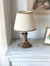 Image 4 of Lampe en grès et abat-jour lin 
