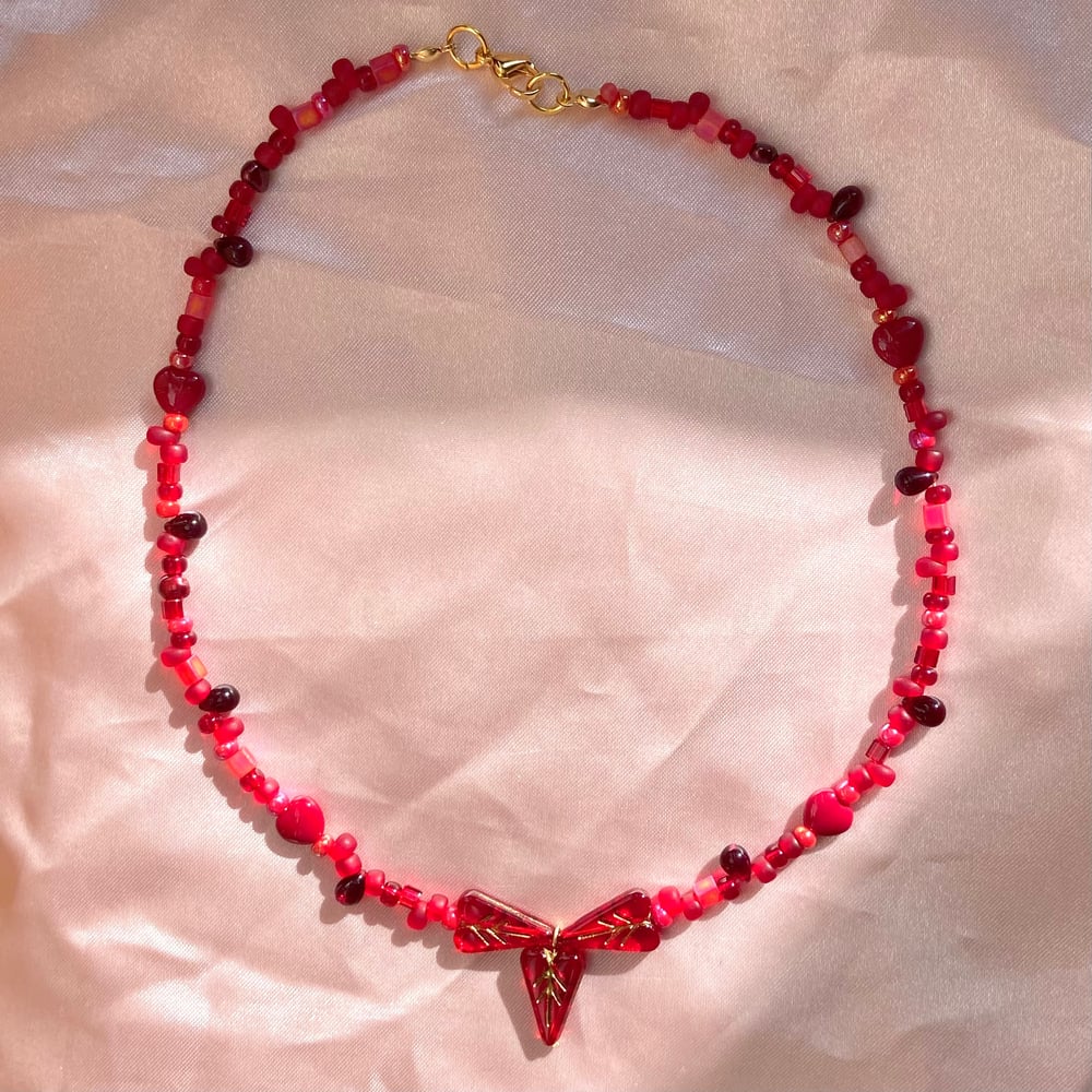 Image of classic red heart necklace