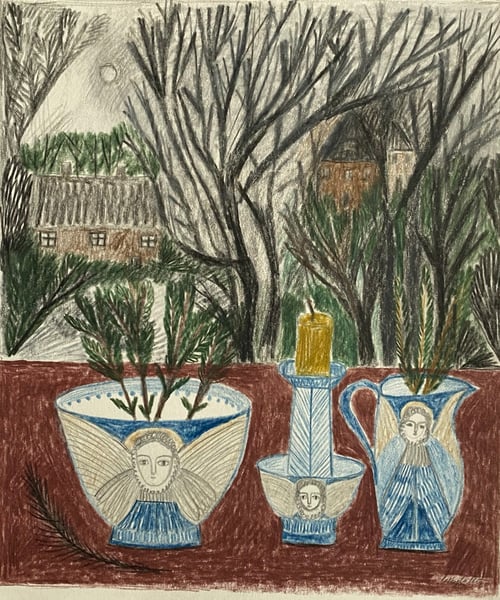 Image of Angel vessels with winter window