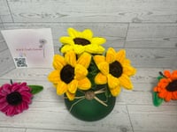 Image 3 of Cheerful Sunflower Vase Decor | Handmade Pipe Cleaner Flowers