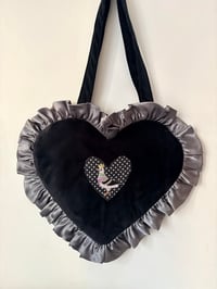 Image 2 of 🐦 Pigeon Princess Velvet Heart Bag 👑