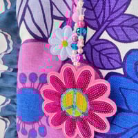 Image 3 of Ruffle Tote Charm Bag Retro Purple