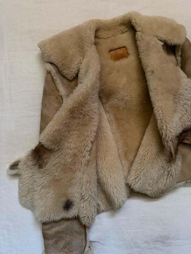 early 1970s sheepskin Mountain Rhythm designer coat jacket leather suede 