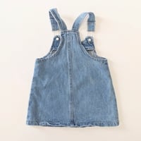 Image 2 of Disney Baby Girls Blue Denim Minnie Mouse Dress Overalls