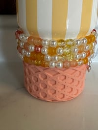 Image 4 of Tropical Fruit Yellow and Cream Tumbler Bracelet Stack