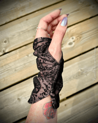 Image 12 of Custom Glam Goth Silk Gloves