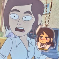 Image 3 of Inside Job Brett + Reagan chibi 1.5" double sided acrylic charms!