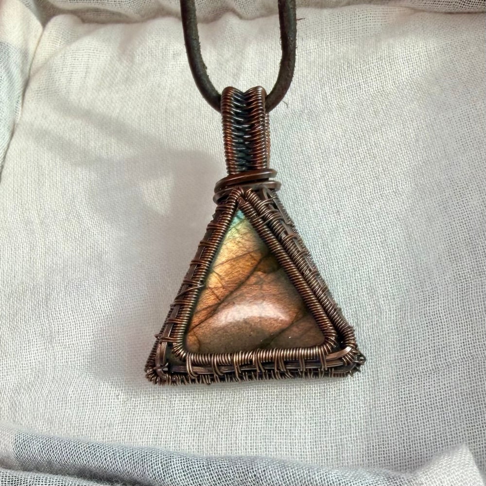 Image of Labradorite Triangle Pendant