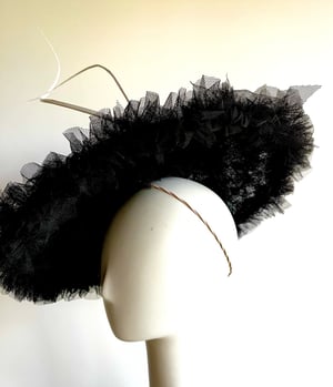 Image of Black ruffle hat