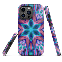 Image 1 of Psychedelic Tough iPhone case Pink Blue Burst