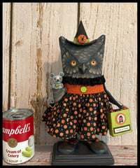 Image 3 of Halloween Witch Owl Folk Art doll creation 