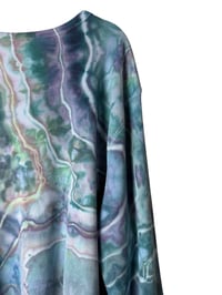 Image 7 of XXL Unisex Adult Waffle Long Sleeve Shirt in Mermaid Geode Ice Dye