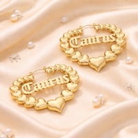 Image 5 of Yellow Gold Zodiac Earrings