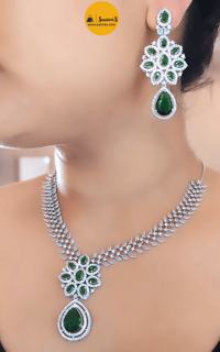 Image 4 of Kate- American Diamond Necklace Set with Earrings