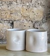 Pair of Cream Dimpled Cylinders 