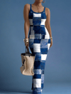 Blue Jean Print Spaghetti Strap