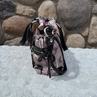 Image 3 of Coach Poppy F22962 Signature Glam Tote Op Art C Print Purple Grey Black White