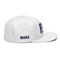 Image 5 of FJB White and Blue Snapback Hat from PatriotsCo.com