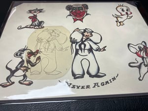 Image of Original 1950’s “Painless Nell” Bowen “US Navy Sailor” Acetate Stencil & “PN” etching