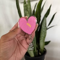 Pink Anthirium Badge Reel