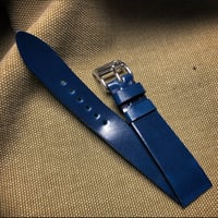 Image 4 of Japanese Shell Cordovan Watch Strap - Blue Unlined