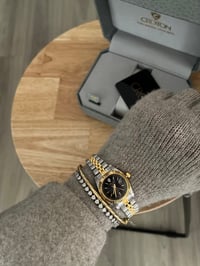 Image 7 of Vintage Rolex Style Authentic Croton Genuine Diamond Two tone - New in Box with tag 🏷️ 