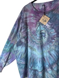 Image 4 of 3XL Unisex Adult Soft Long Sleeve Tee in Mermaid Spiral Ice Dye