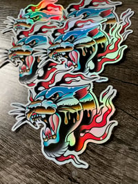 Chromed out panther sticker (holographic)