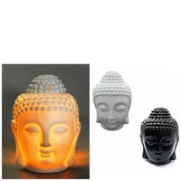 Image 1 of Buddha Head Essential Oil Incense Burner Diffuser Ceramic Candle Holder
