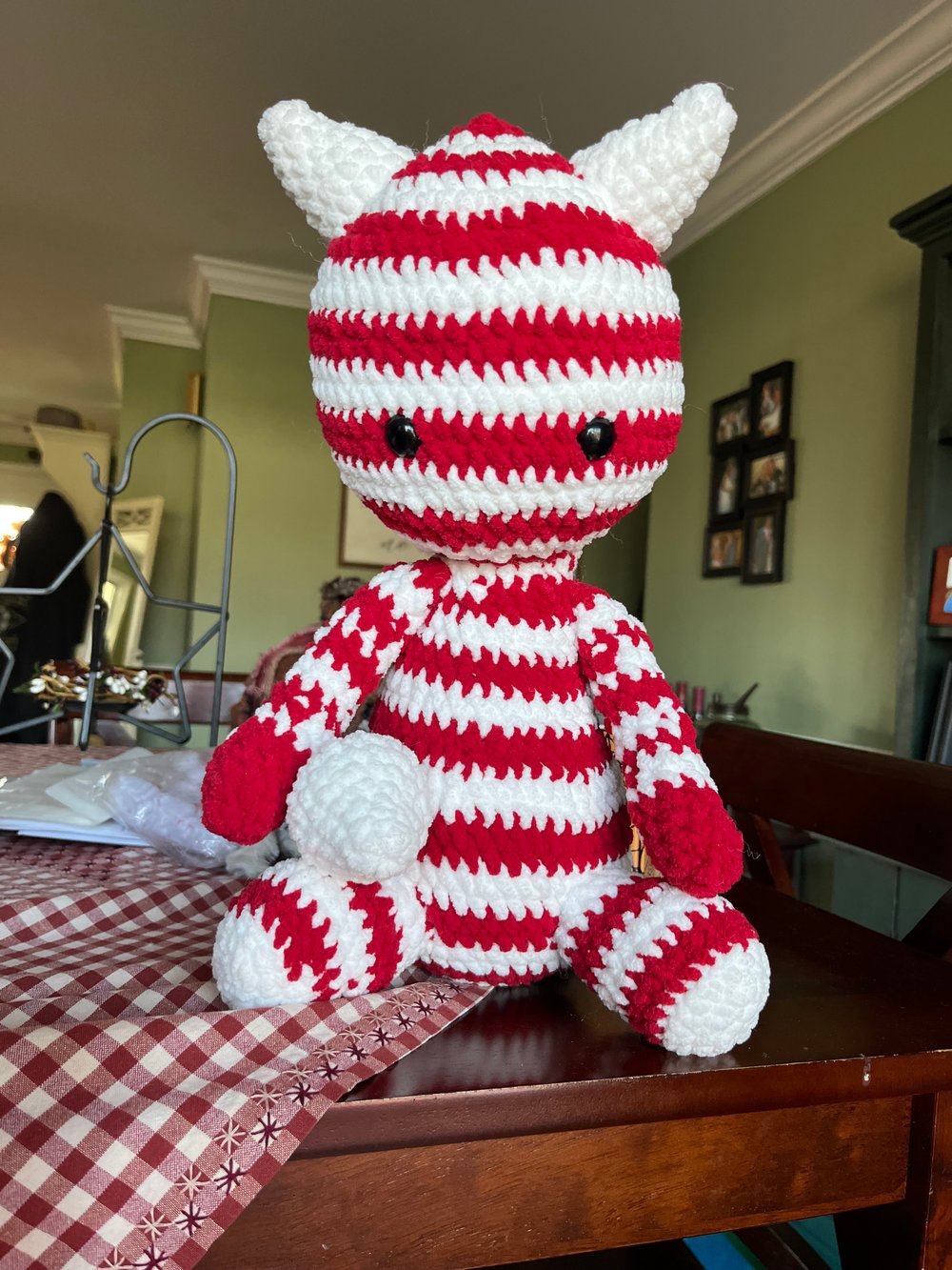 Image of Pepps the Peppermint Crochet Devil!
