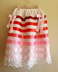 Image 1 of white floral ribbon skirt 