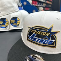Image 2 of New Era 9Fifty White- Black Royal -Gold 35yrs