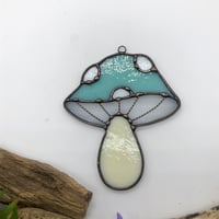Image 3 of Duck Egg Blue Mushroom Suncatcher 