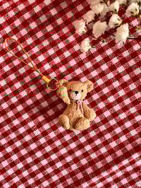 Image 3 of Luna Charm- Handmade Teddy Bear Polymer Clay Accessory