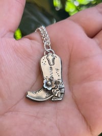 Image 1 of Sterling Cowgirl Boot Necklace