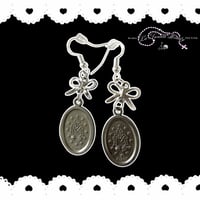 Image 4 of Miraculous Medal Bow Earrings 