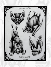 Image 1 of Bats Flash Sheet (black and grey) 