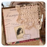 Image 4 of Vintage french Boudoir square box full of vintage and french sewing notions.