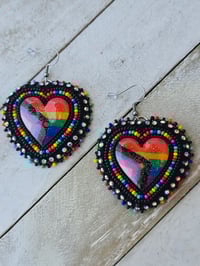 Image 1 of Black Pride Flag earrings